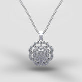Floral Rhinestone - Silver (With chain)